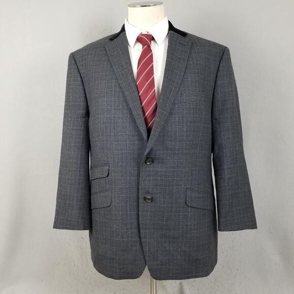 Lauren Ralph Lauren Other - Lauren Ralph Lauren Blazer Mens 46R‎ Gray Glen Check Wool 2 Button Ticket Pocket